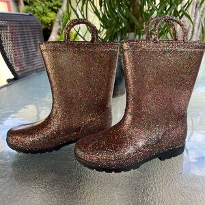 Sparkly Multicolor Kids Rain Boots